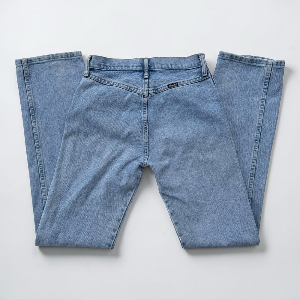Vintage Wrangler Bareback Jeans High Rise Light Wash Slim Straight USA 26x34”
